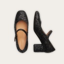 Dora High Heels, black glitter